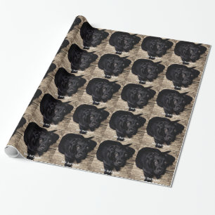 Personalized Black Lab Dog Photo and Dog Name Wrapping Paper