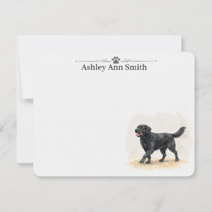 Personalized Black Lab Flat Note Card Stationery