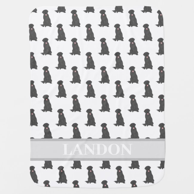 Personalized Black Lab Labrador  Baby Blanket