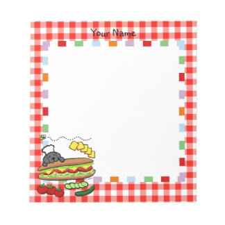 Personalized Black Labrador Bakery Cartoon Notepad