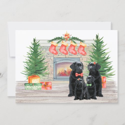 Personalized Black Labrador Christmas Dogs  Holiday Card