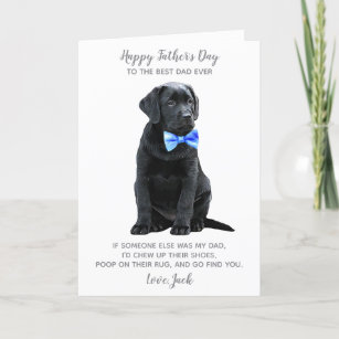 Personalized Black Labrador Dog Dad Fathers Day Holiday Card