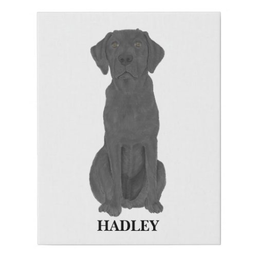 Personalized Black Labrador Faux Canvas Print