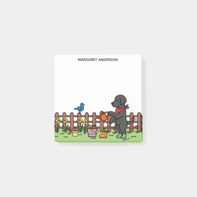 Personalized Black Labrador Gardener Notes (Front)