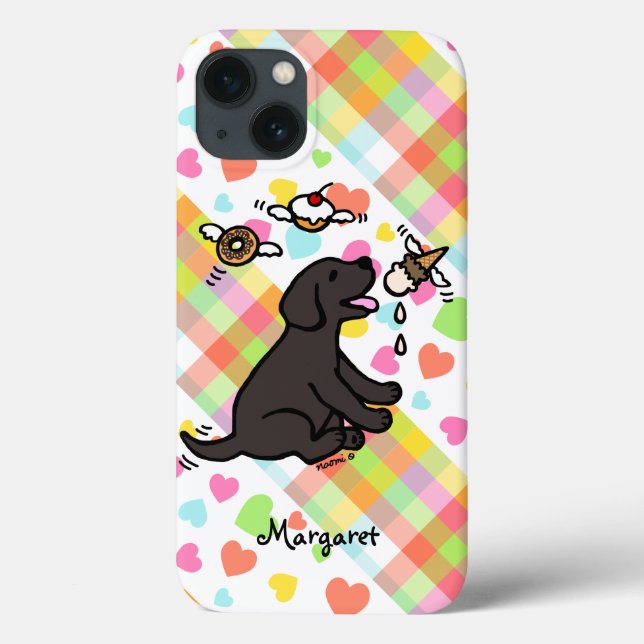 Personalized Black Labrador Ice Cream Dream Dark Case-Mate iPhone Case (Back)