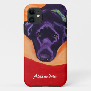 Personalized Black Labrador Painting iPhone 11 Case