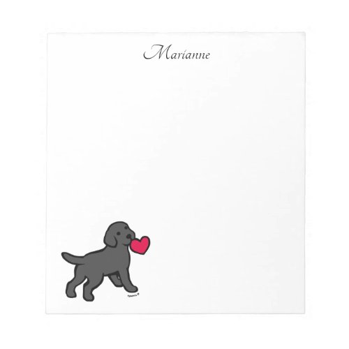 Personalized Black Labrador Puppy and Heart Notepad