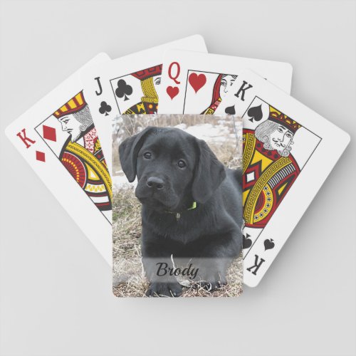 Personalized Black Labrador Puppy _ Cute Dog Poker Cards