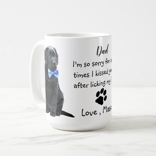 Personalized Black Labrador Puppy Dog Dad Coffee Mug