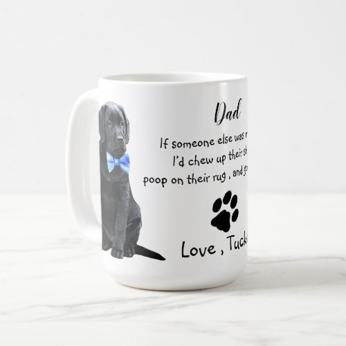 Personalized Black Labrador Puppy Dog Dad Coffee Mug