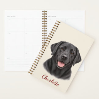 Personalized Black Labrador Retriever with Name Planner