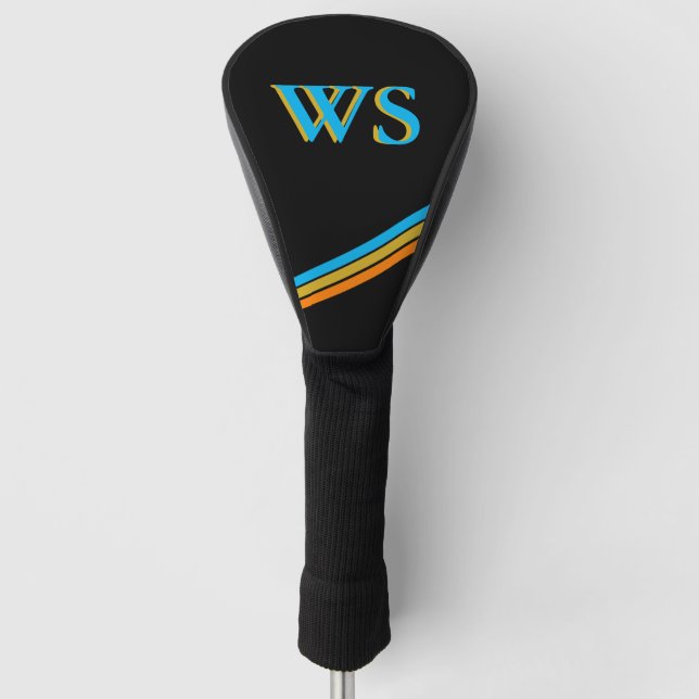 Personalized Black Leather Golf Head Cover (Front)