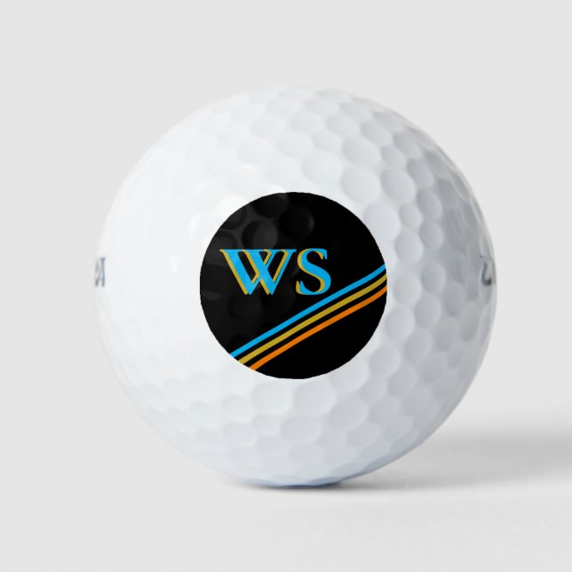 Personalized Black Leather Golf Head Cover Balls (Front)