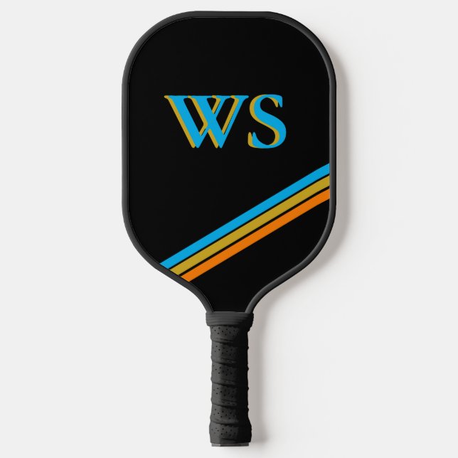 Personalized Black Leather Pickleball Paddle (Front)