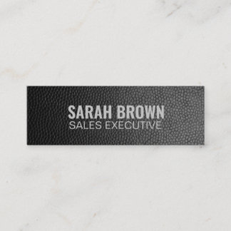 Personalized "Black Leather" Social Media Mini Business Card