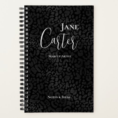 Personalized Black Leopard Checklist  Notebook