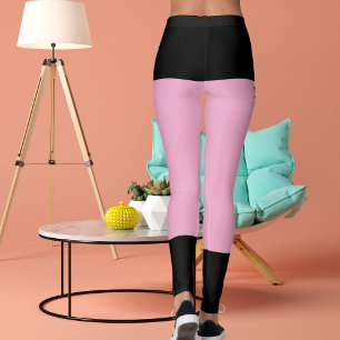 Personalized Black Light Pink Stripes Cat Retro Leggings