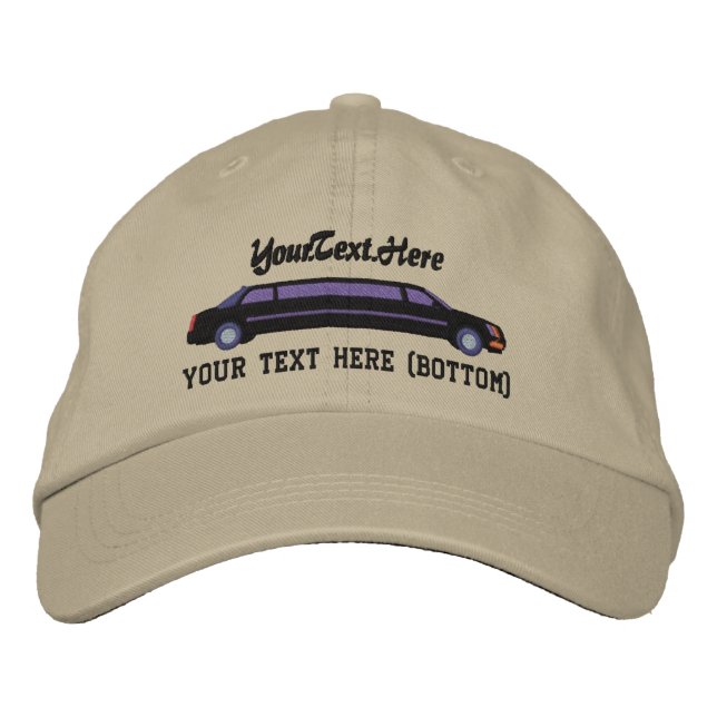 Personalized Black Limousine Driver Embroidery Embroidered Baseball Hat (Front)