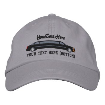 Personalized Black Limousine Driver Embroidery Embroidered Baseball Hat by AmericanStyle at Zazzle