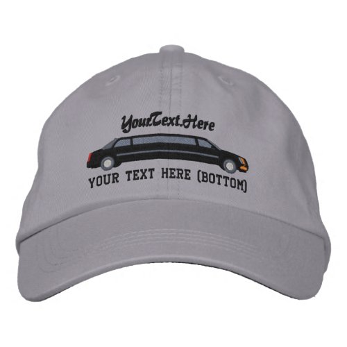 Personalized Black Limousine Driver Embroidery Embroidered Baseball Hat