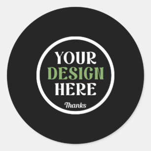 Personalized Black Logo QR Code Business Branding Classic Round Sticker