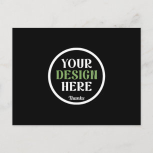 Personalized Black Logo QR Code Business Branding Postcard