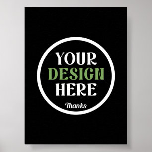 Personalized Black Logo QR Code Business Branding Poster