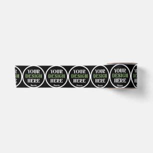 Personalized Black Logo QR Code Business Branding Satin Ribbon