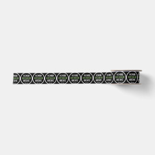 Personalized Black Logo QR Code Business Branding Satin Ribbon