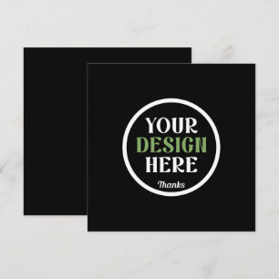 Personalized Black Logo QR Code Business Branding Thank You Card