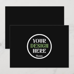 Personalized Black Logo QR Code Business Branding Thank You Card