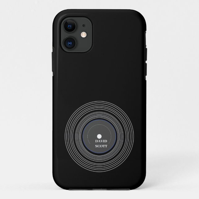 Personalized black Lp vinyl Case-Mate iPhone Case (Back)