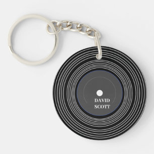 Personalized black Lp vinyl Keychain