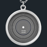 Personalized black Lp vinyl Silver Plated Necklace<br><div class="desc">Experience music uniquely with this personalized touch: a black LP vinyl that can be customized with your name,  turning each groove into a timeless rhythm of your life. Immerse yourself in a blend of auditory nostalgia and contemporary style.</div>