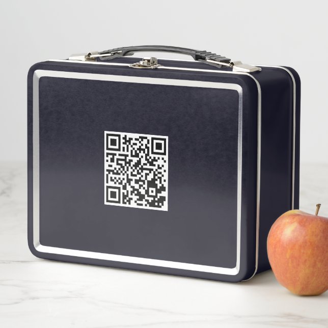 Personalized Black Lunchbox with Scannable QR Code (In Situ)