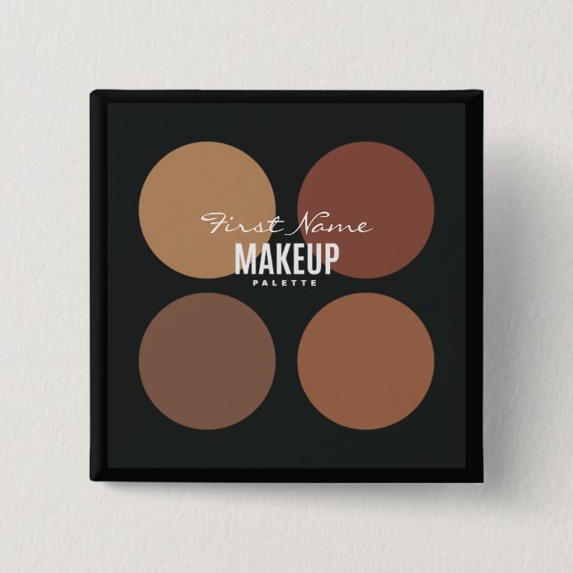 Personalized Black Makeup Palette Button (Front)