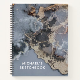 Personalized Black Marble Artist Sketchbook Notebook