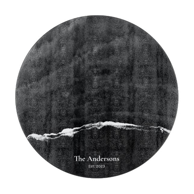 Personalized Black Marble Charcuterie Board (Front)