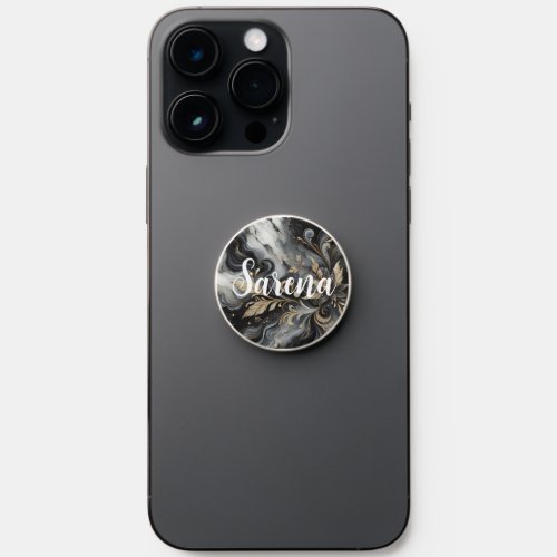 Personalized Black Marble PopSocket