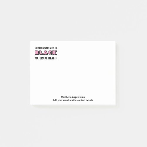 Personalized Black Maternal Health Awareness Post_it Notes