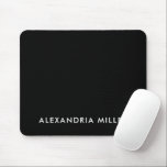 Personalized Black Minimalist Monogram Mouse Pad<br><div class="desc">Add a touch of sophistication to your workspace with this personalized black minimalist monogram mouse pad. Featuring your monogram in a sleek white font on a solid black background, this mouse pad is both practical and stylish. The non-slip rubber base ensures it stays in place while you work, while the...</div>
