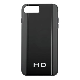 Personalized black modern monogram letter men's iPhone 8 plus/7 plus case