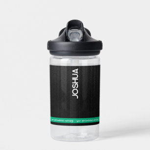 Personalized Black Modern Name Water Bottle