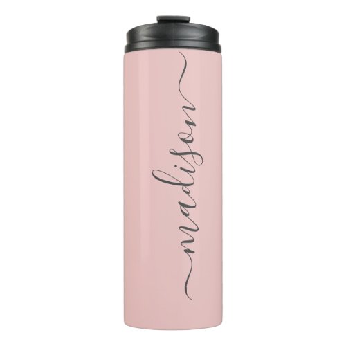 Personalized Black Modern Stylish Typography Chic  Thermal Tumbler