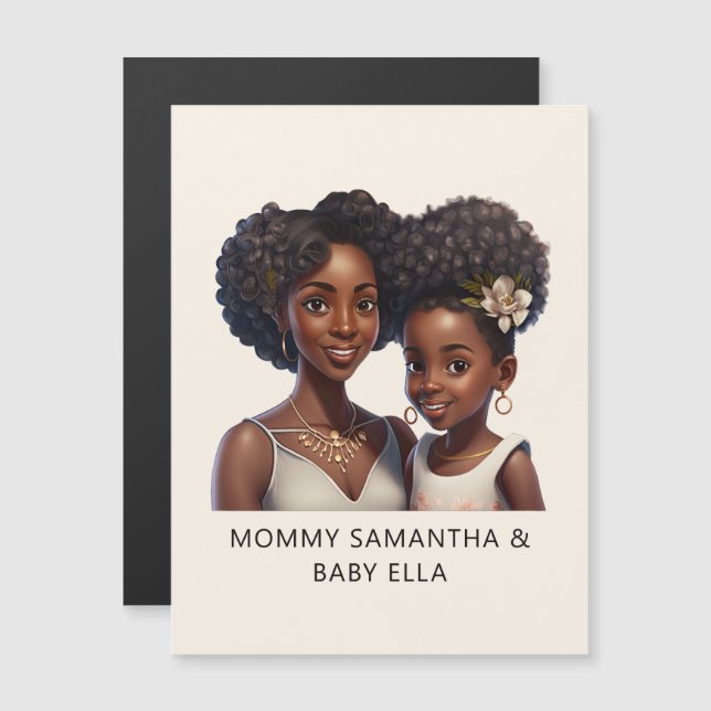 Personalized Black Mom and Daughter (11) (Front/Back)
