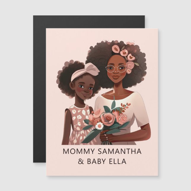 Personalized Black Mom and Daughter (12) (Front/Back)