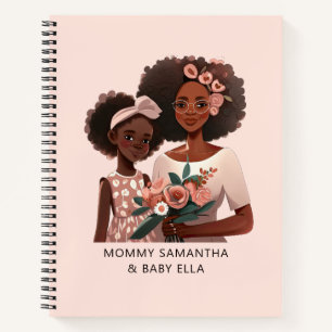 Personalized Black Mom and Daughter (12) Notebook
