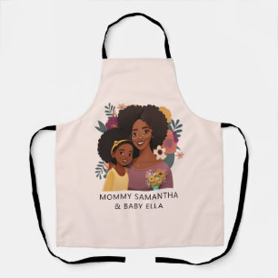Personalized Black Mom and Daughter (14) Apron
