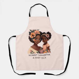 Personalized Black Mom and Daughter (16) Apron