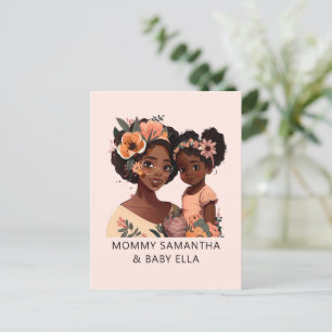 Personalized Black Mom and Daughter (16) Postcard
